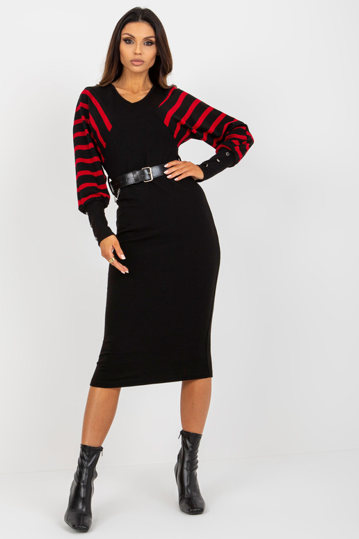 Juoda ir raudona midi suknelė su... Juoda ir raudona midi suknelė su...