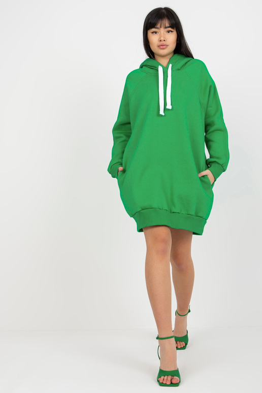 Green Basic ilgas megztinis su gobtuvu Green Basic ilgas megztinis su gobtuvu