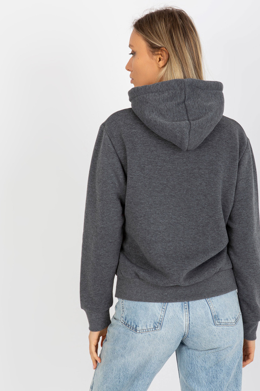 Tamsiai pilkas paprastas megztinis su...