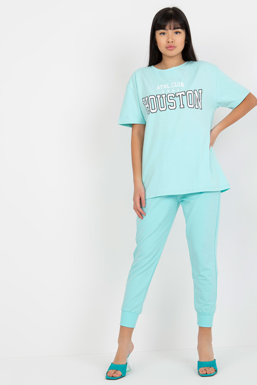 Mėtų laisvi marškinėliai su užrašu Mėtų laisvi marškinėliai su užrašu