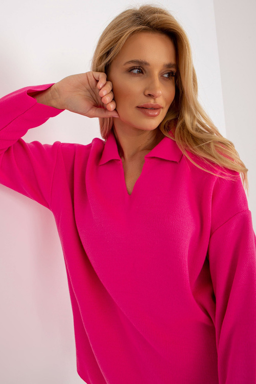 Fluo rožinis ilgas oversize megztinis...