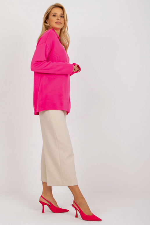 Fluo rožinis ilgas oversize megztinis...