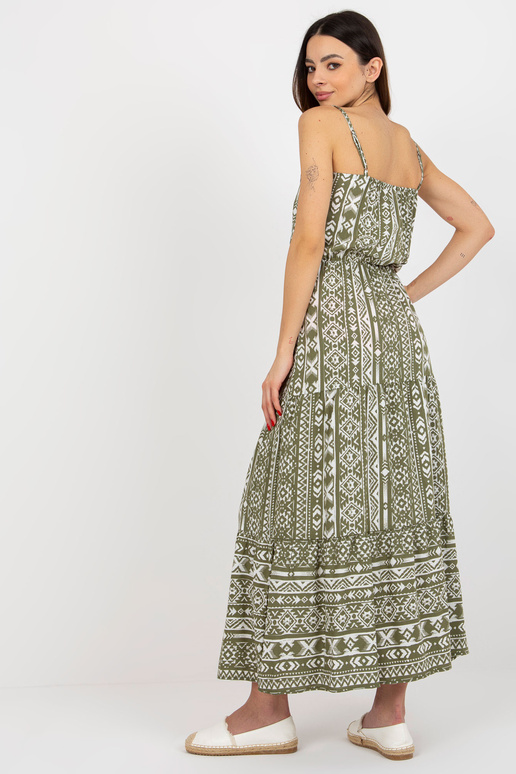 Khaki spalvos maksi suknelė su... Khaki spalvos maksi suknelė su...