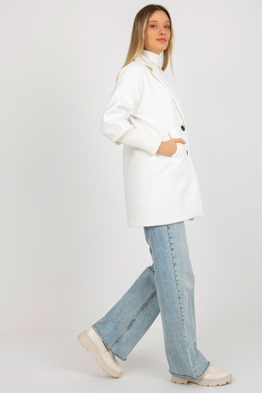 Ecru moteriškas paltas su raiščiais...