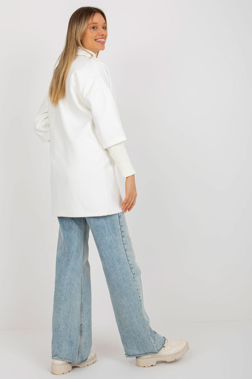 Ecru moteriškas paltas su raiščiais...