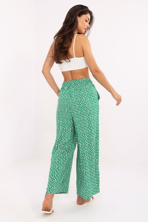 Žalios spalvos palazzo kelnės su...