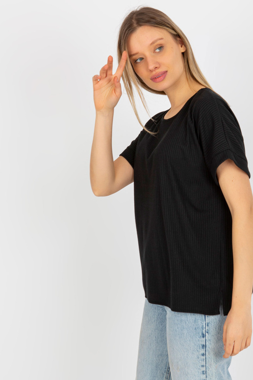 Juoda rievėta oversize palaidinė su... Juoda rievėta oversize palaidinė su...