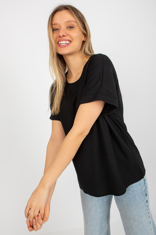 Juoda rievėta oversize palaidinė su... Juoda rievėta oversize palaidinė su...