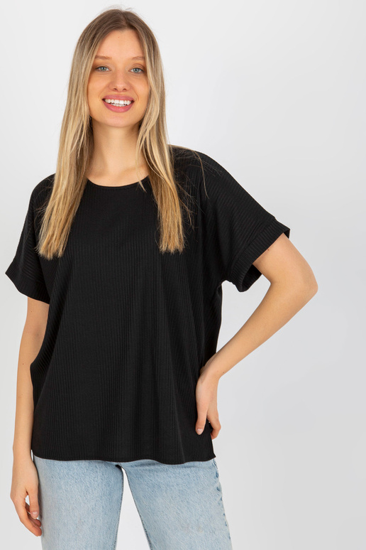 Juoda rievėta oversize palaidinė su... Juoda rievėta oversize palaidinė su...