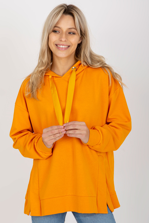 Tamsiai geltonas megztinis su gobtuvu...