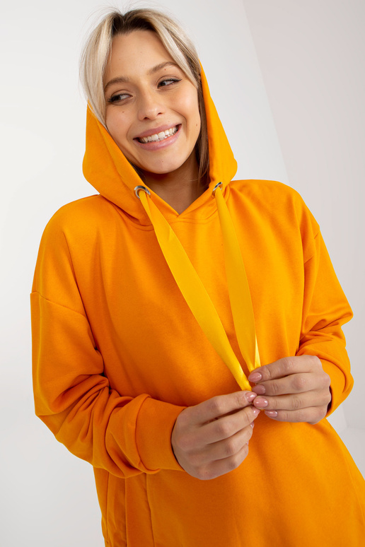 Tamsiai geltonas megztinis su gobtuvu...