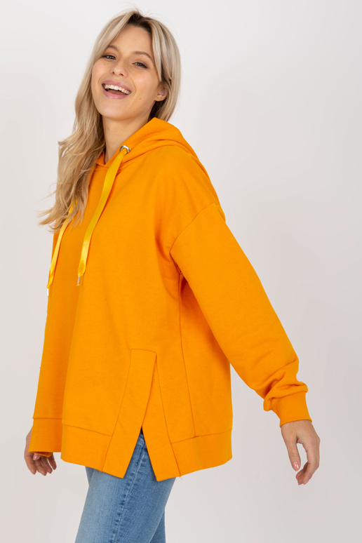 Tamsiai geltonas megztinis su gobtuvu...