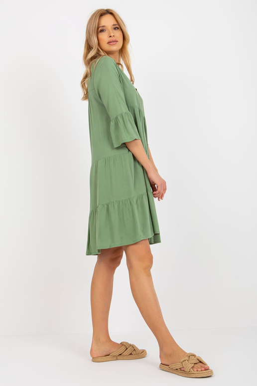 Khaki spalvos vasarinė suknelė su... Khaki spalvos vasarinė suknelė su...