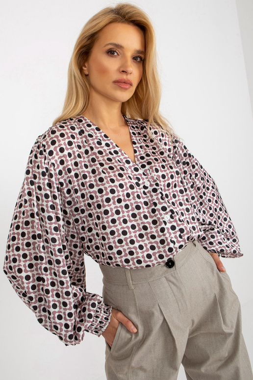 Ecru-Dirty Pink imitacijos satino...