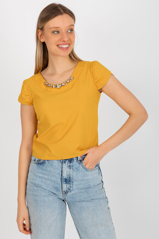 Tamsiai geltona proginė palaidinė su... Tamsiai geltona proginė palaidinė su...