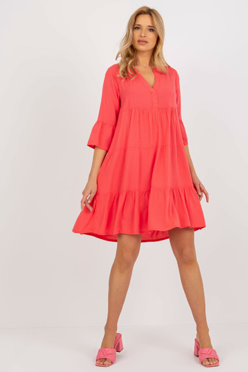 Laisva koralinė suknelė su...