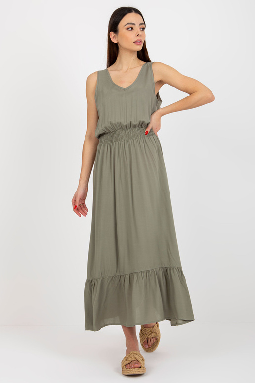 Khaki spalvos maxi suknelė su... Khaki spalvos maxi suknelė su...