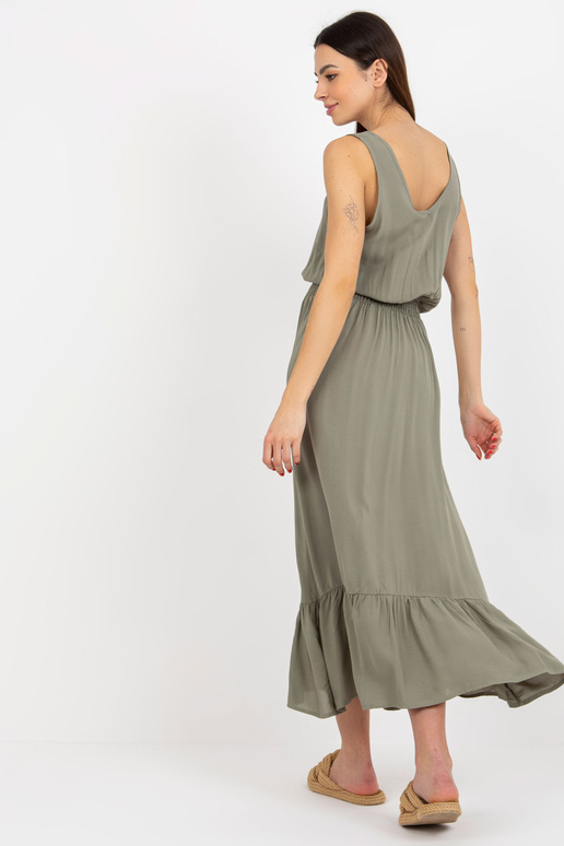 Khaki spalvos maxi suknelė su... Khaki spalvos maxi suknelė su...