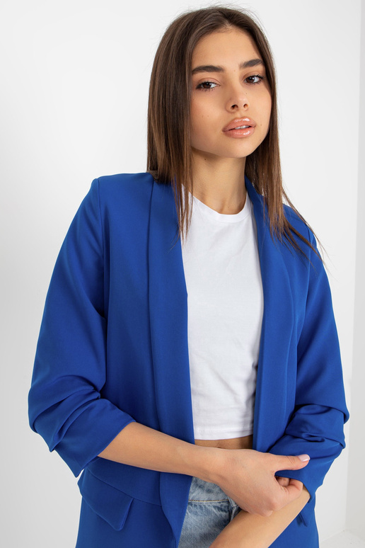 Tamsiai mėlynas švarkas su rauktomis...