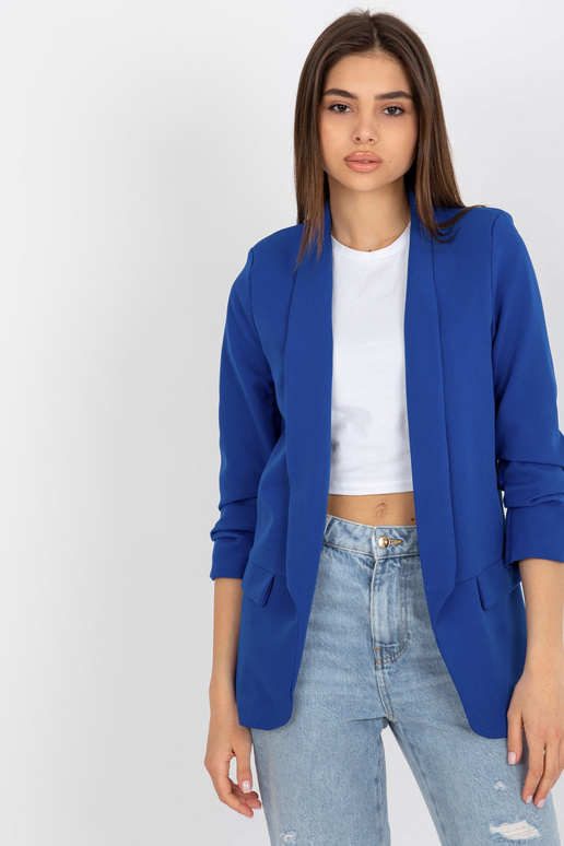 Tamsiai mėlynas švarkas su rauktomis...