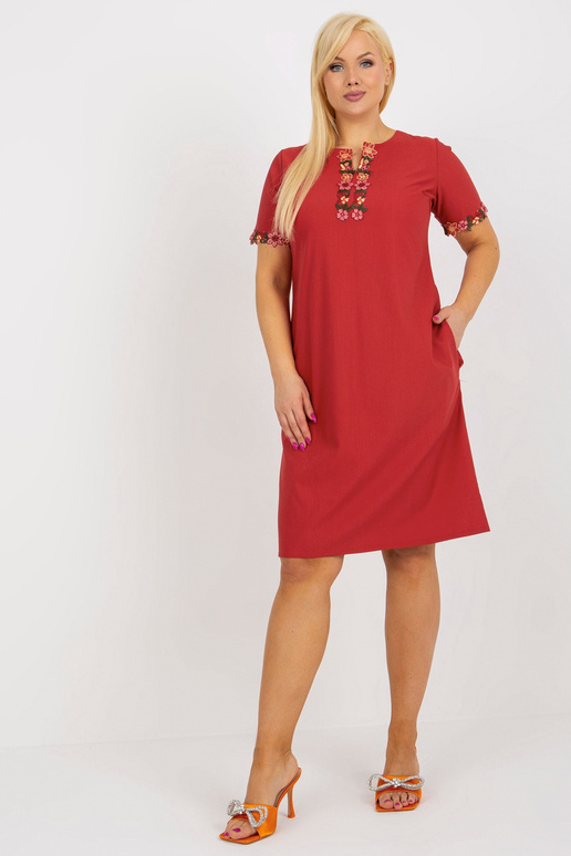 Suknelė-LK-SK-506309.50-bordo