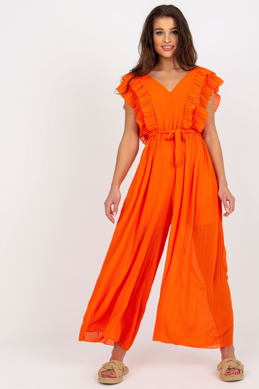 Oranžinis klostuotas kombinezonas su... Oranžinis klostuotas kombinezonas su...