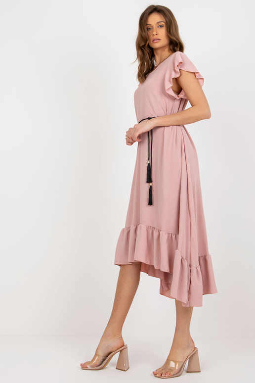 Šviesiai rožinė midi suknelė su... Šviesiai rožinė midi suknelė su...