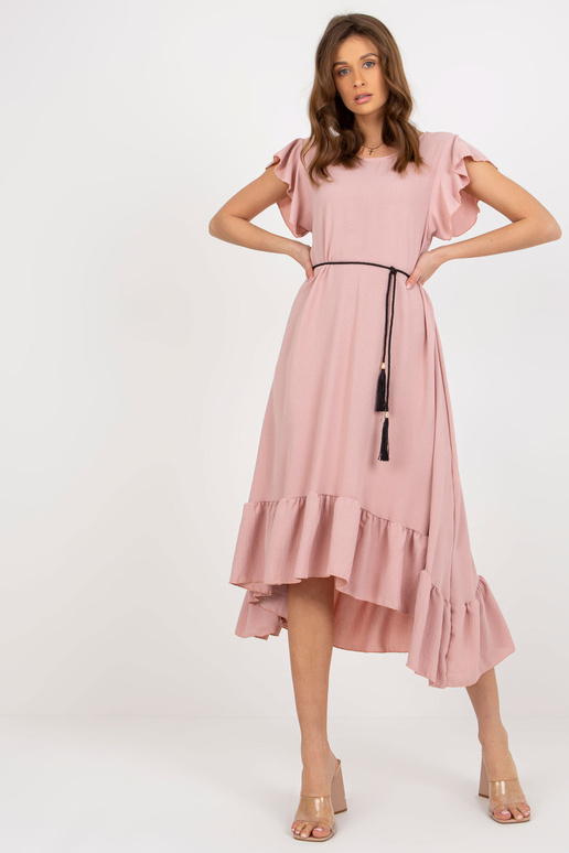 Šviesiai rožinė midi suknelė su... Šviesiai rožinė midi suknelė su...