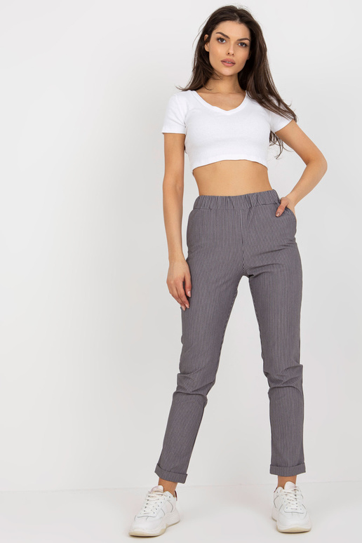 Violetinės audinio dryžuotos kelnės...