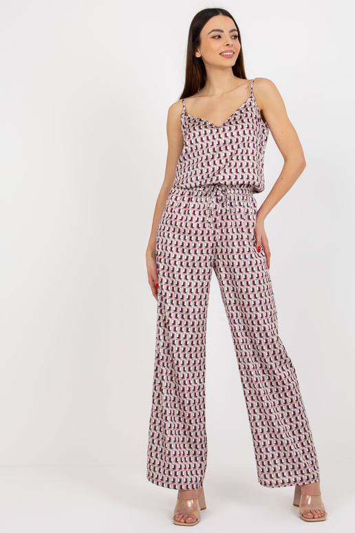 Smėlio ir rožinės spalvos trijų dalių...