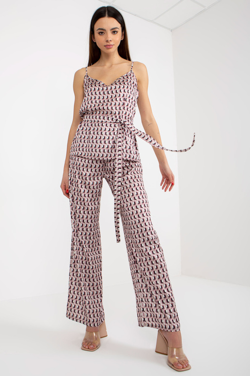 Smėlio ir rožinės spalvos trijų dalių...