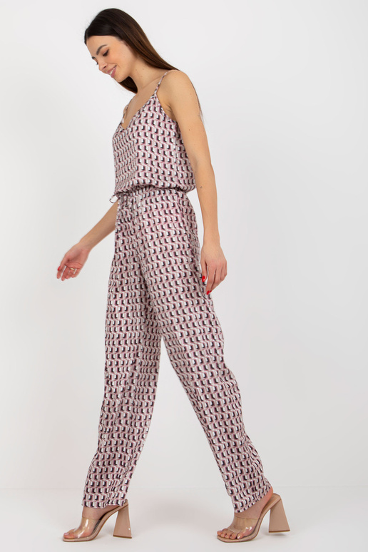 Smėlio ir rožinės spalvos trijų dalių...