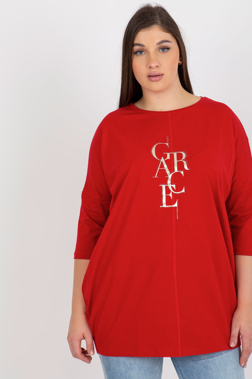 Raudona plius dydžio palaidinė su... Raudona plius dydžio palaidinė su...