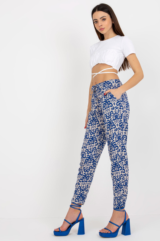 Tamsiai mėlynos vasarinės kelnės su...