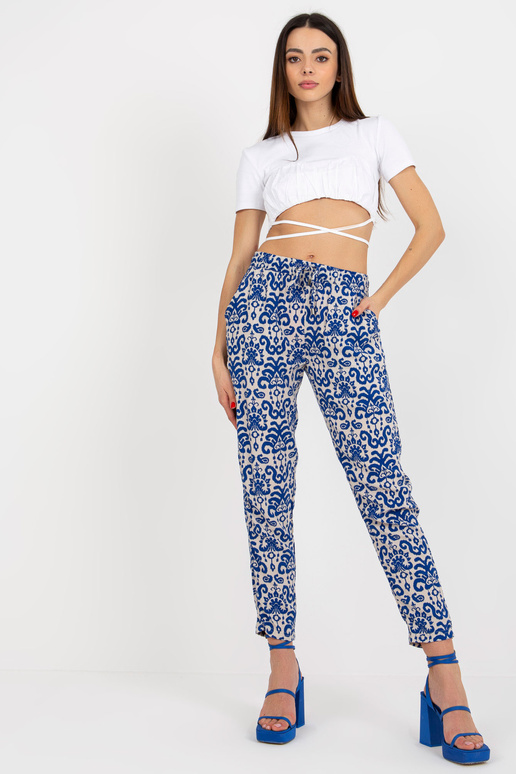 Tamsiai mėlynos vasarinės kelnės su...