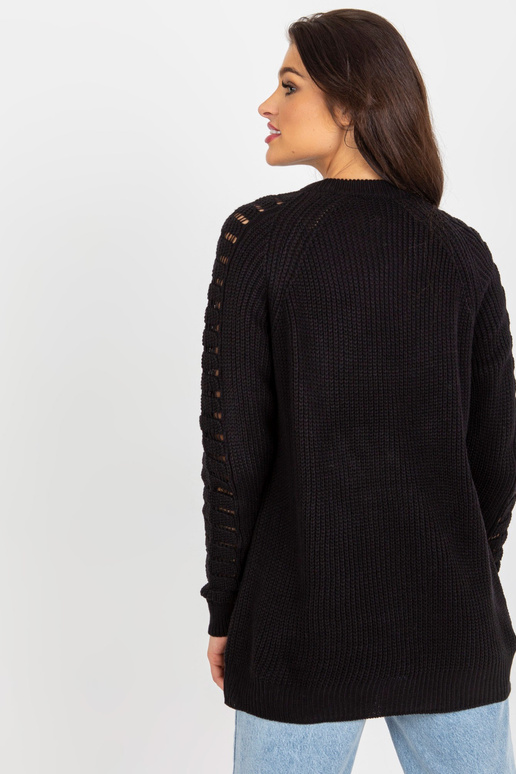 Juodas ažūrinis oversize megztinis su...