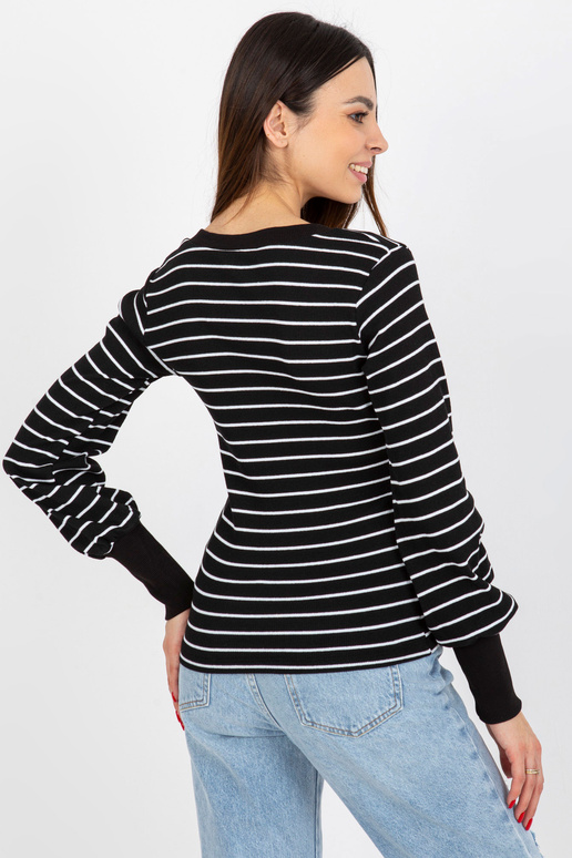 Juodai balta dryžuota palaidinė BASIC...