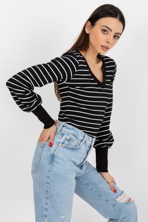 Juodai balta dryžuota palaidinė BASIC...