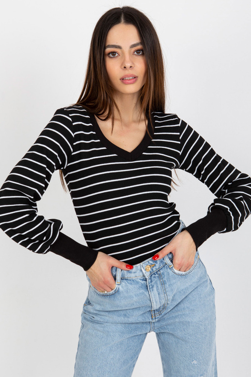 Juodai balta dryžuota palaidinė BASIC...