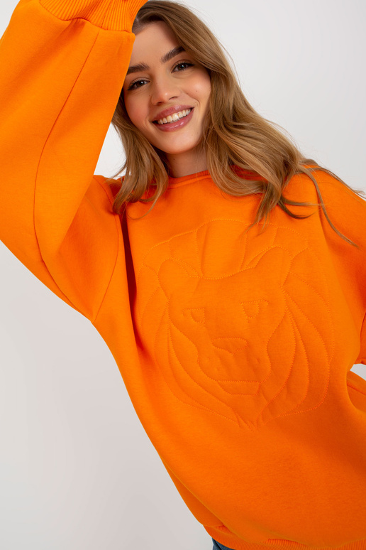 Oranžiniai megztiniai be gobtuvo su...