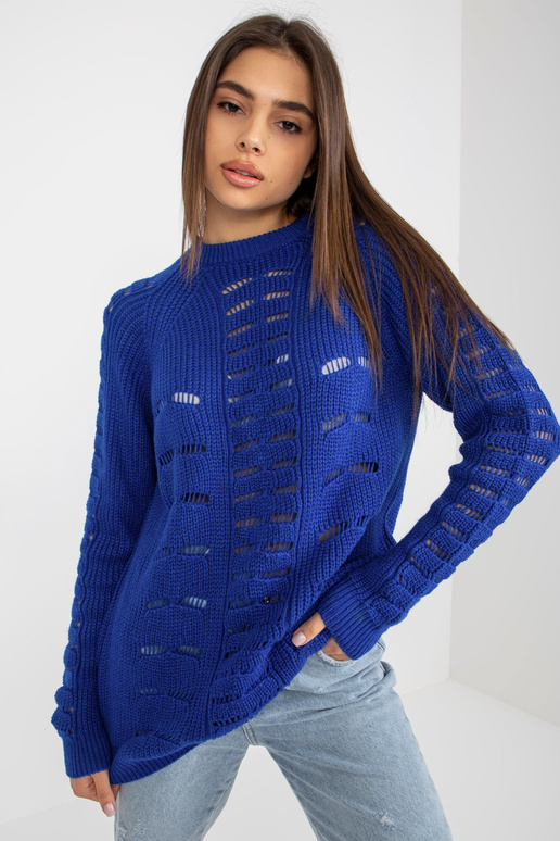 Kobalto ažūrinis oversize megztinis...