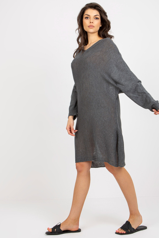 Tamsiai pilka megzta suknelė V formos...