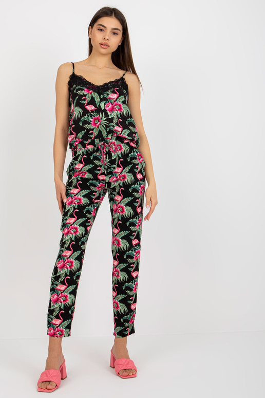 Kelnės iš audinio su raštu ir... Kelnės iš audinio su raštu ir...