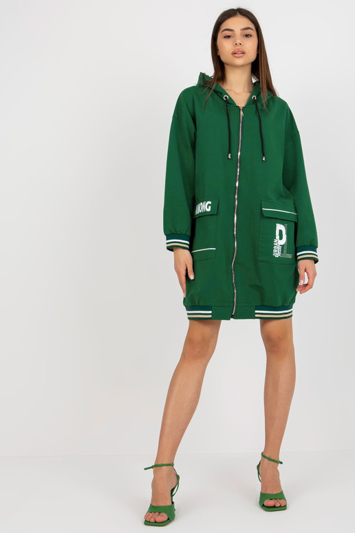 Tamsiai žalias ilgas megztinis su...