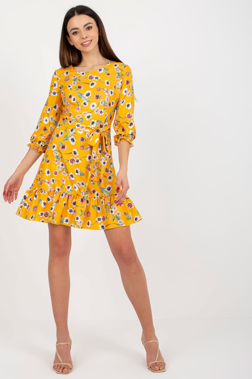 Suknelė-LK-SK-507601.32P-tamsiai geltona