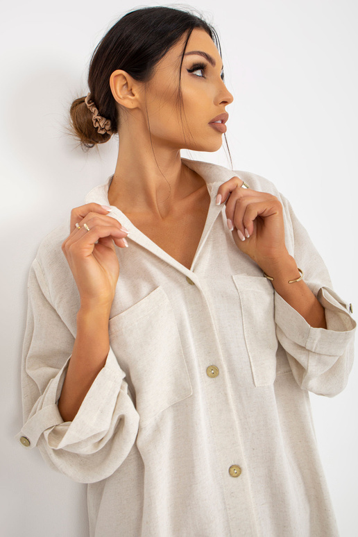 Šviesiai smėlio spalvos suknelė su...