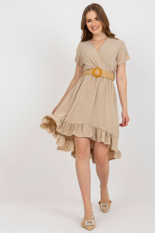 Suknelė-DHJ-SK-8358.19-smėlio spalvos