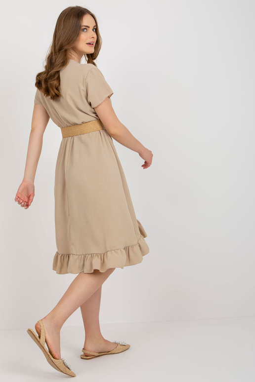 Suknelė-DHJ-SK-8358.19-smėlio spalvos