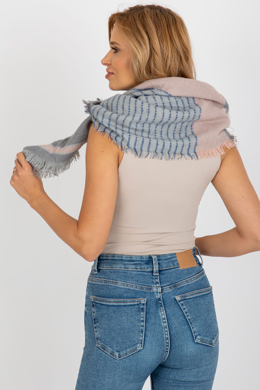 Pilka šviesiai rožinė skara su vilnos...