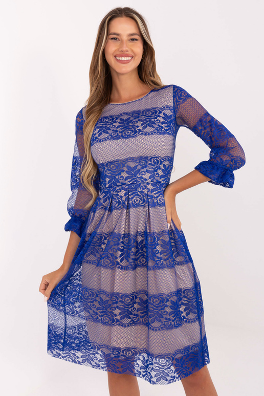 Kobalto midi kokteilinė suknelė su...